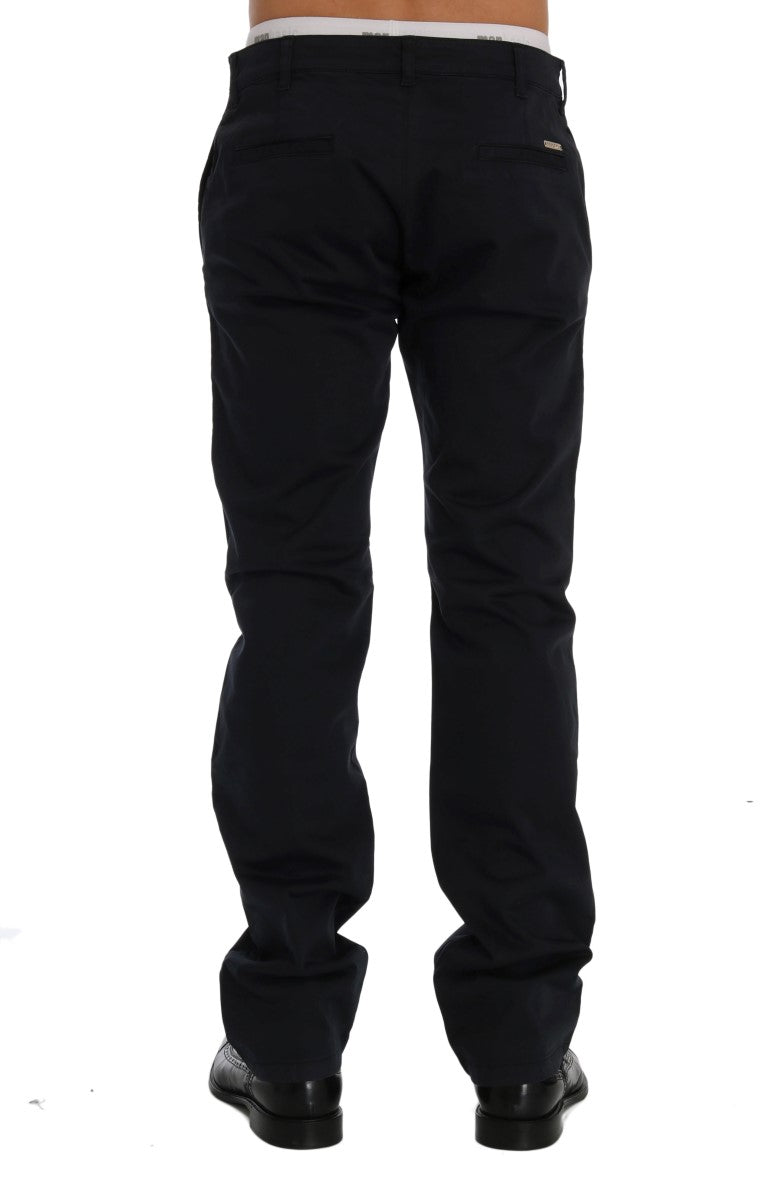 Blaue Baumwoll-Stretch-Chino-Hose