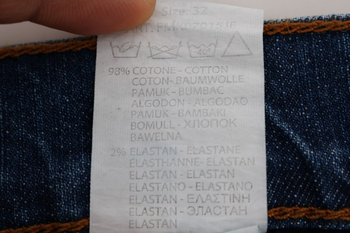 Blaue Waschung Zerrissene Dundee Slim Fit Jeans