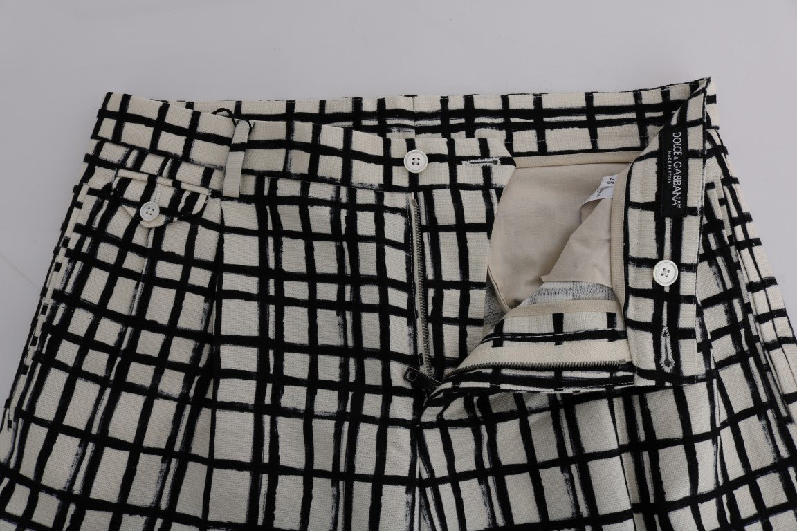 Weiß Schwarz Gestreifte Freizeitshorts