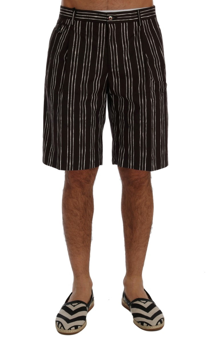 Bordeaux-Weiß gestreifte Hanf Casual Shorts