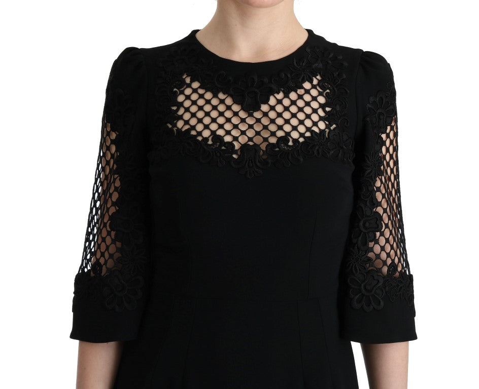 Schwarzes langes Stretch-Maxikleid in Shift-Form