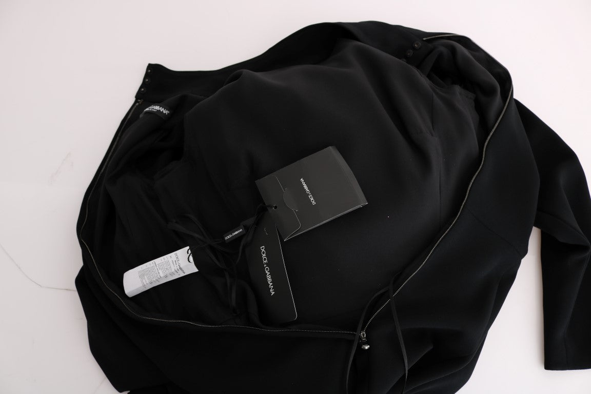 Schwarzes langes Stretch-Etuikleid