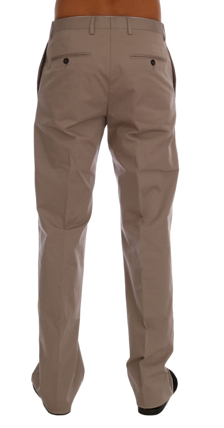 Beigefarbene Baumwoll-Stretch-Chino-Hose