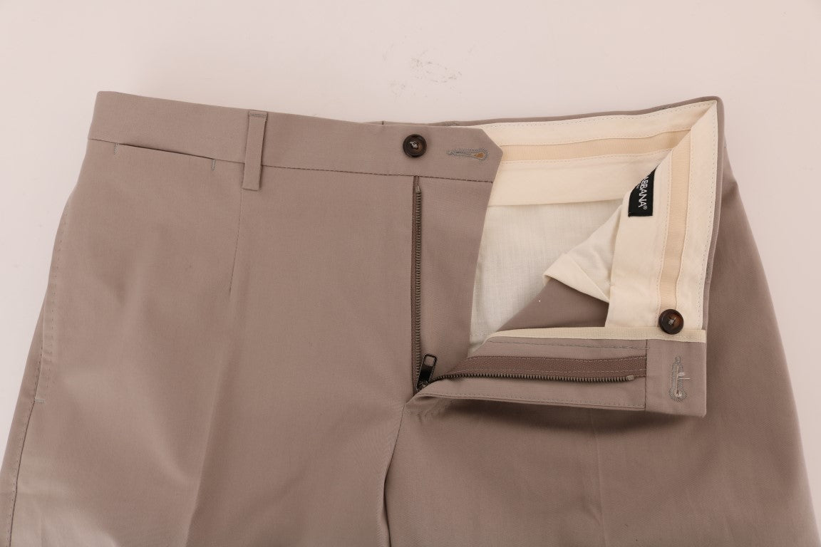 Beigefarbene Baumwoll-Stretch-Chino-Hose