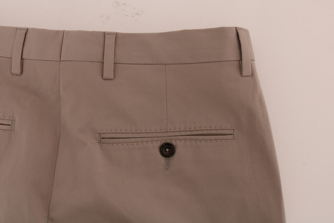 Beigefarbene Baumwoll-Stretch-Chino-Hose