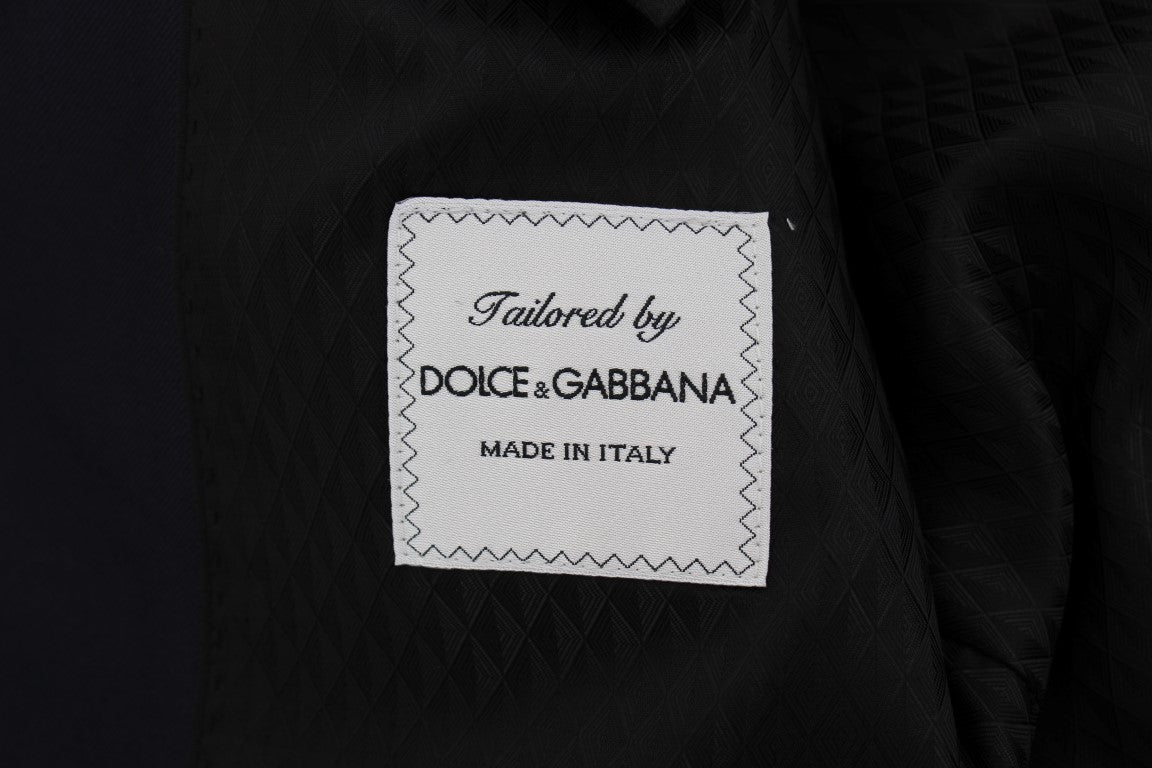 Blauer Seidenwolle Slim Fit 3 Stück Anzug