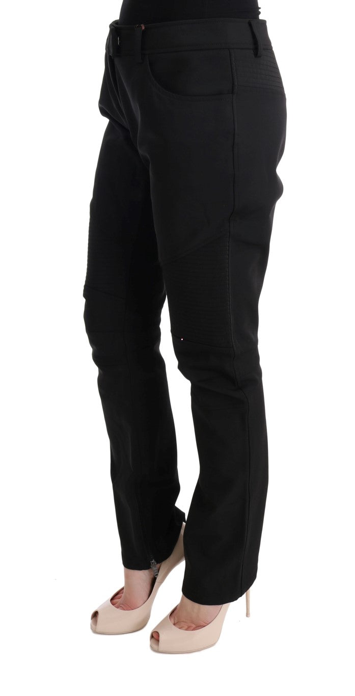 Schwarze Slim Fit Freizeithose aus Baumwolle