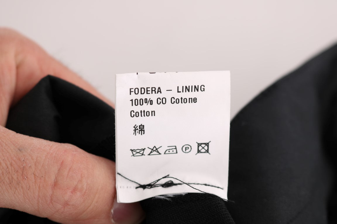 Schwarze Wolle Regular Fit Hose