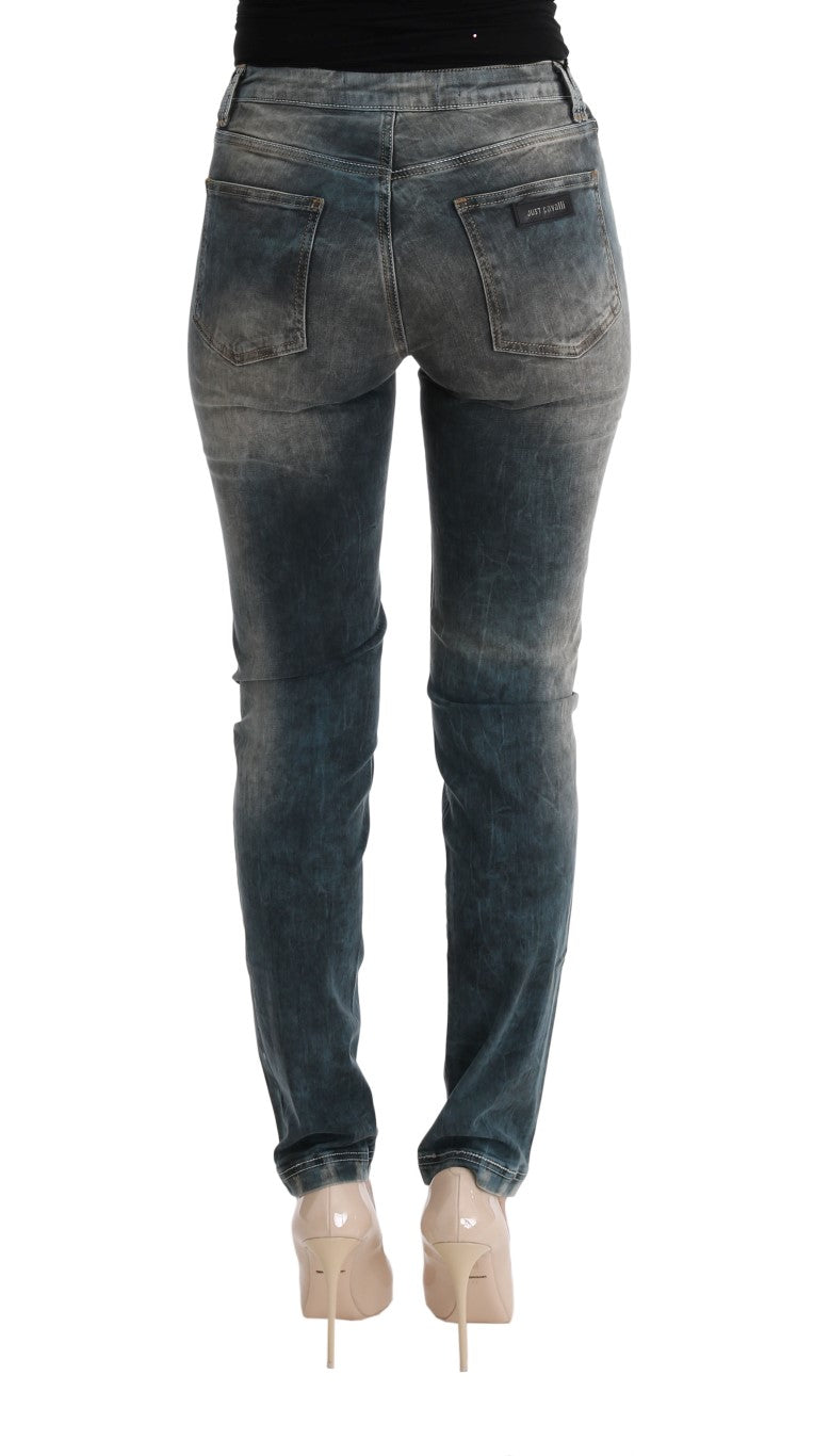 Blaue Waschung Baumwollmischung Slim Fit Jeans