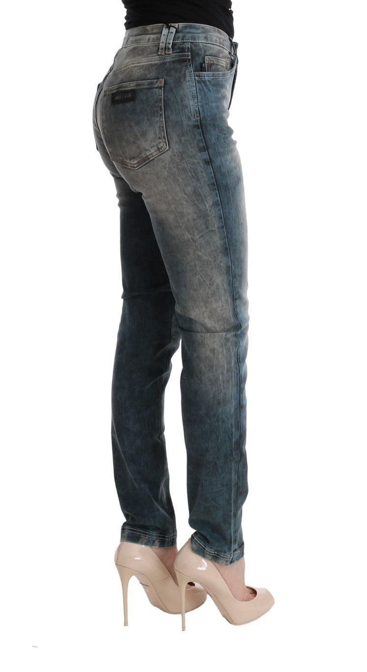 Blaue Waschung Baumwollmischung Slim Fit Jeans