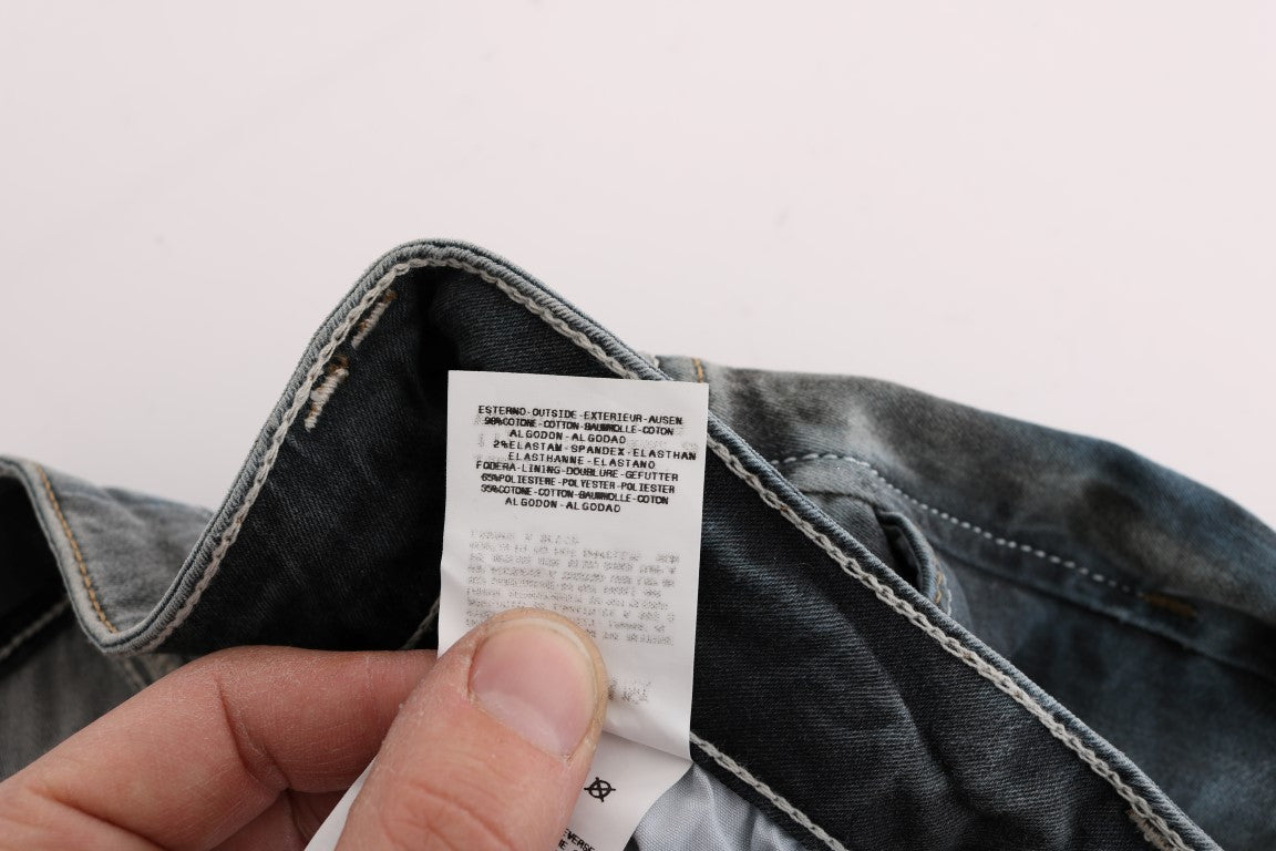 Blaue Waschung Baumwollmischung Slim Fit Jeans