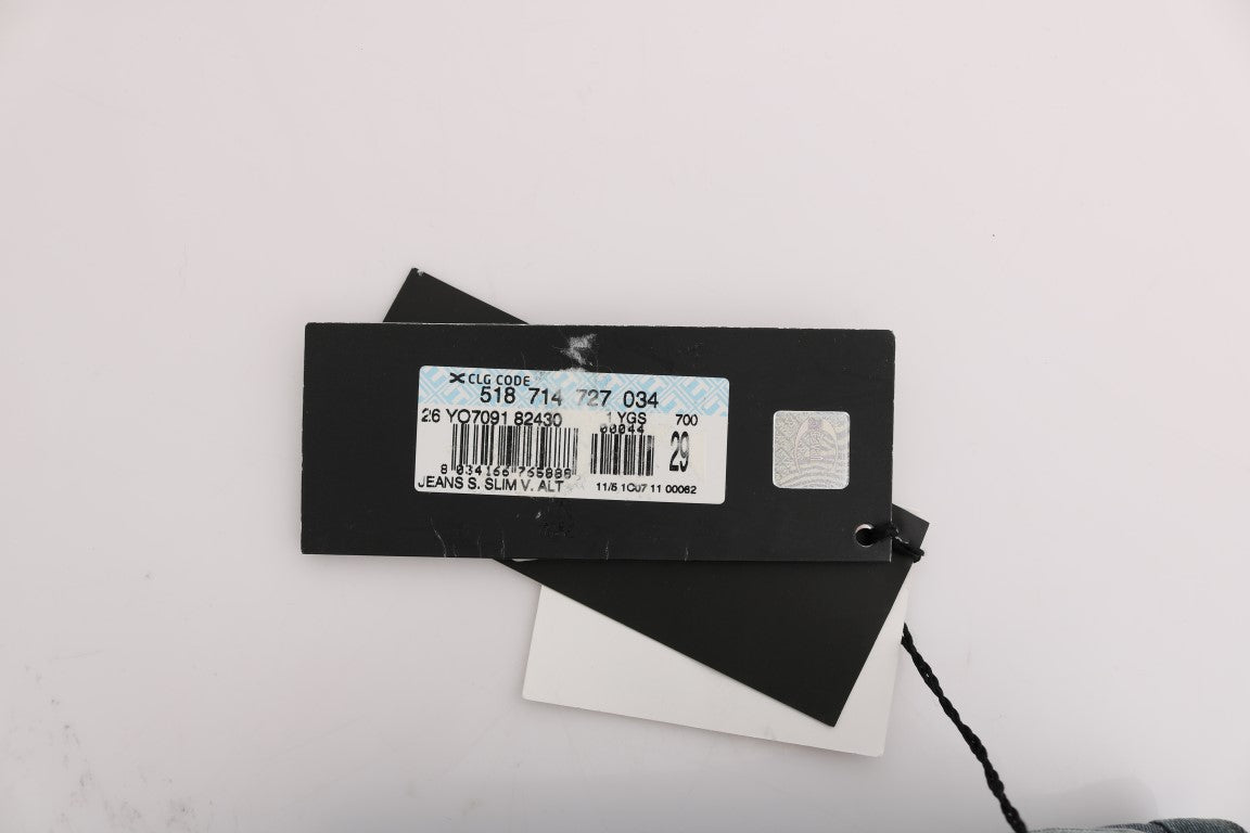 Blaue Waschung Baumwollmischung Slim Fit Jeans