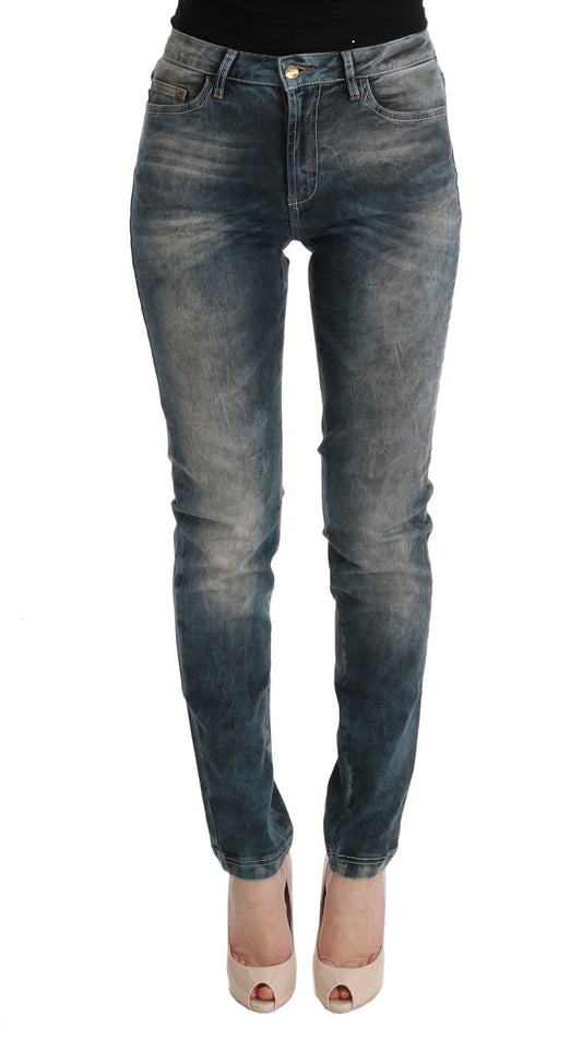 Blaue Waschung Baumwollmischung Slim Fit Jeans