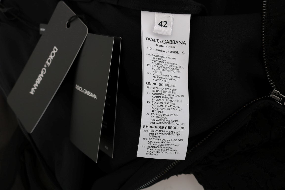 Schwarzes San Valentino Etuikleid mit Pailletten