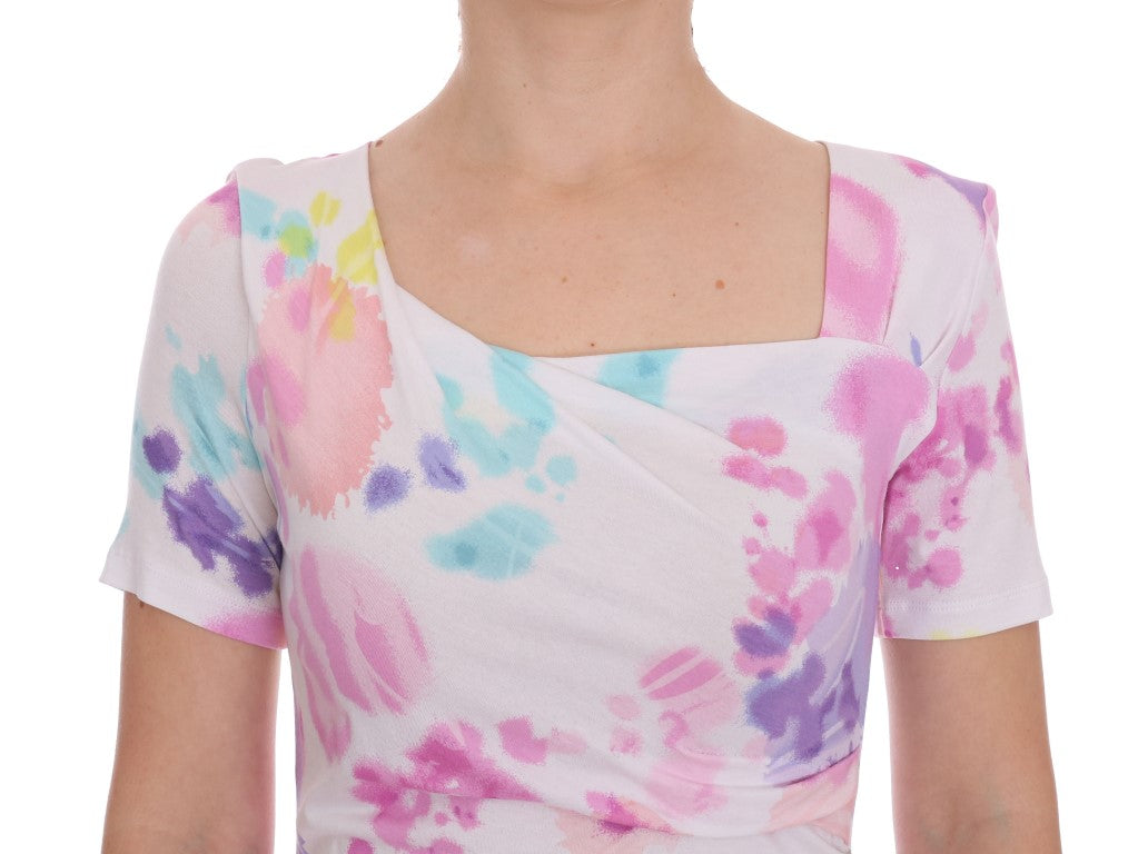 Weißes bedrucktes Bleistift-Etuikleid