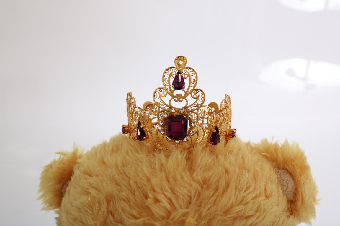 Brauner Teddybär Gold Kristall Diadem