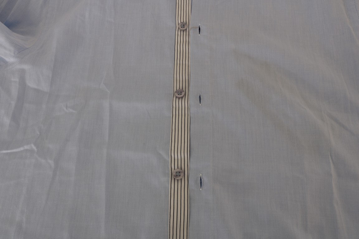 Blaues Freizeithemd aus Baumwolle mit normaler Passform