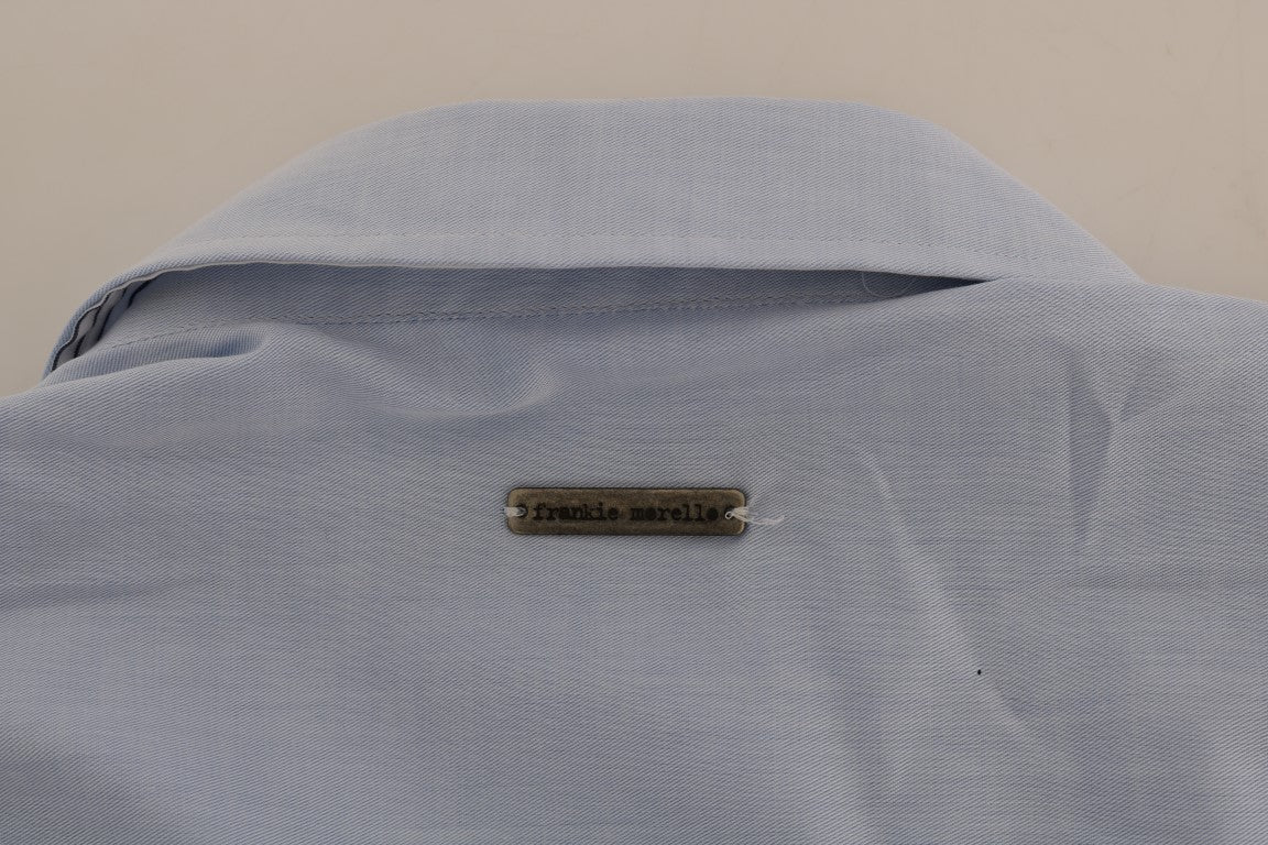 Blaues Freizeithemd aus Baumwolle mit normaler Passform