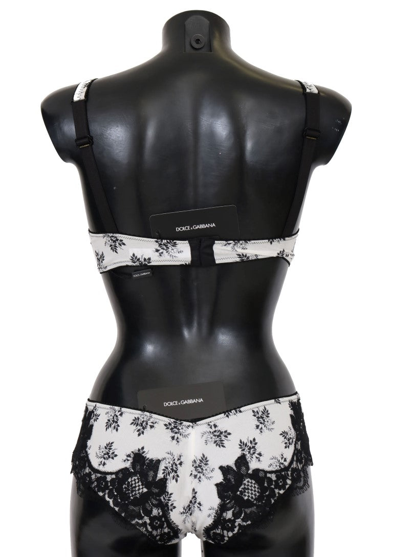 Weiße Seide Schwarze Spitze Unterwäsche