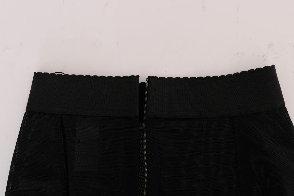 Schwarzer gerader Stretch-Bleistiftrock