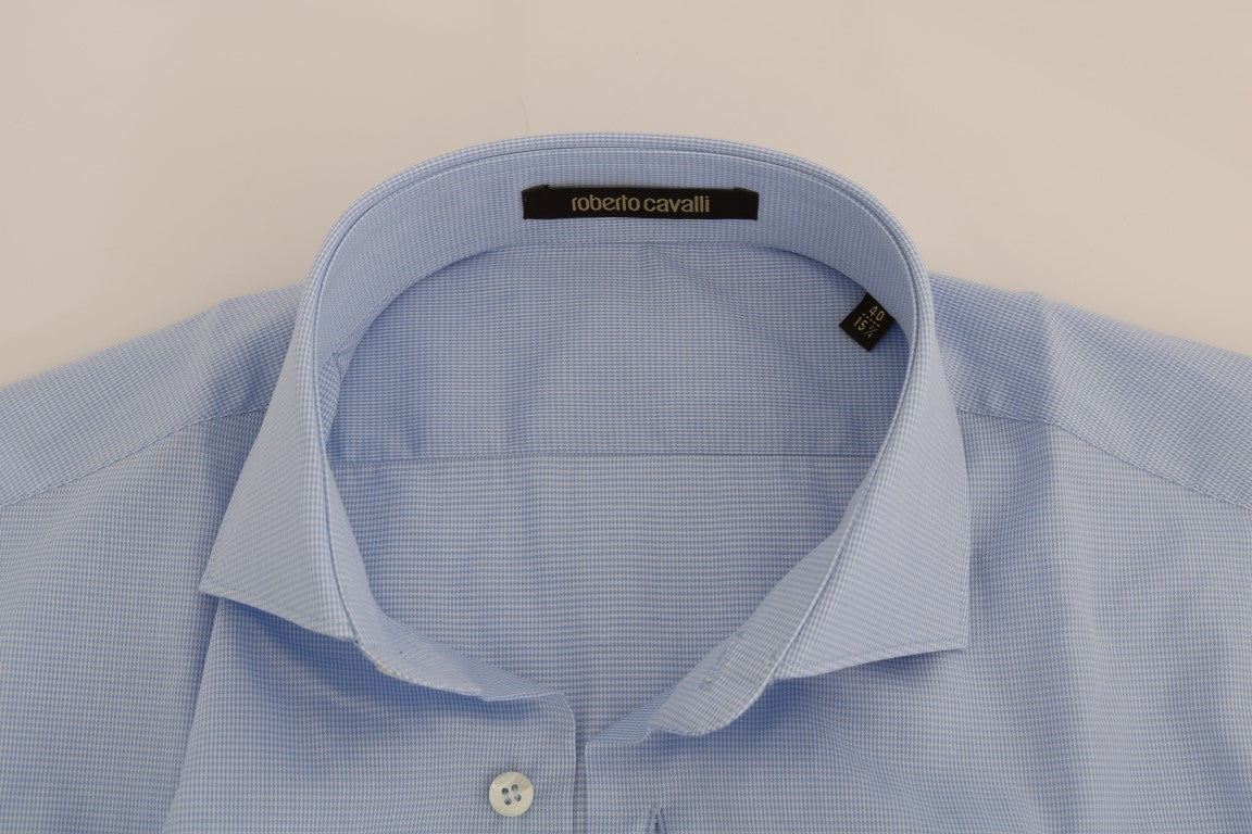 Blaues Slim Fit Hemd aus Baumwolle