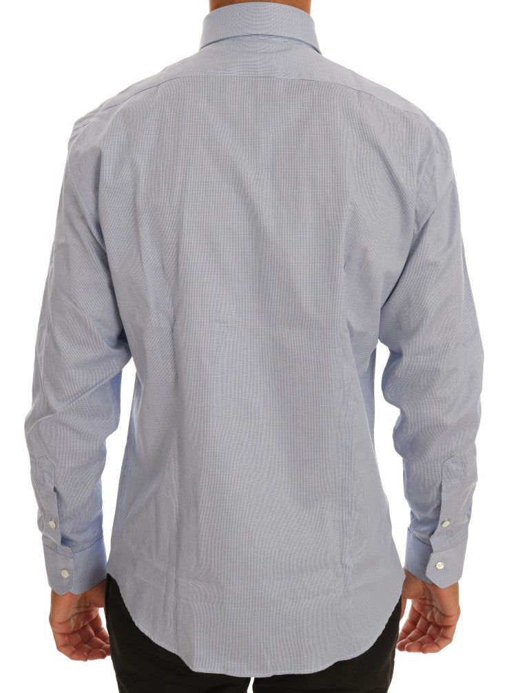 Blaues Slim Fit Hemd aus Baumwolle