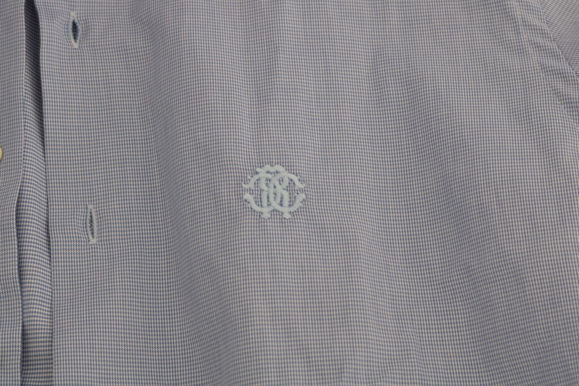 Blaues Slim Fit Hemd aus Baumwolle