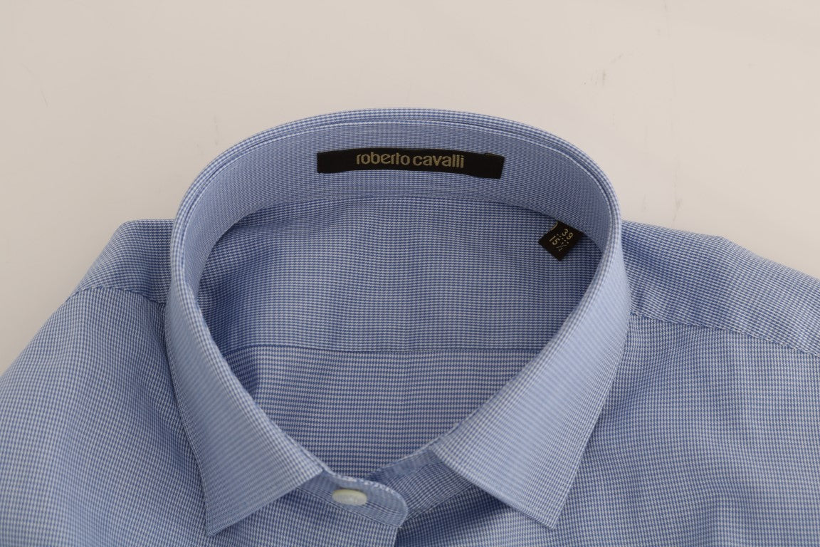 Blaues Slim Fit Hemd aus Baumwolle