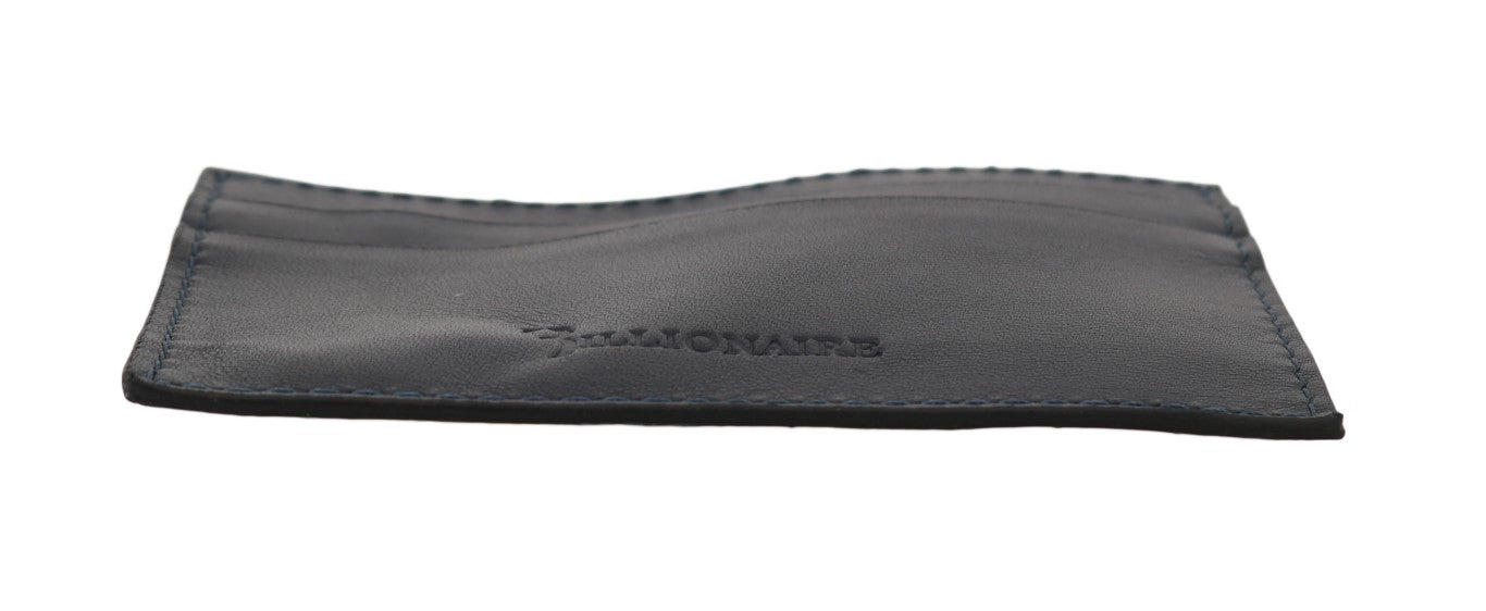 Blaue Leder-Kartenhalter Brieftasche