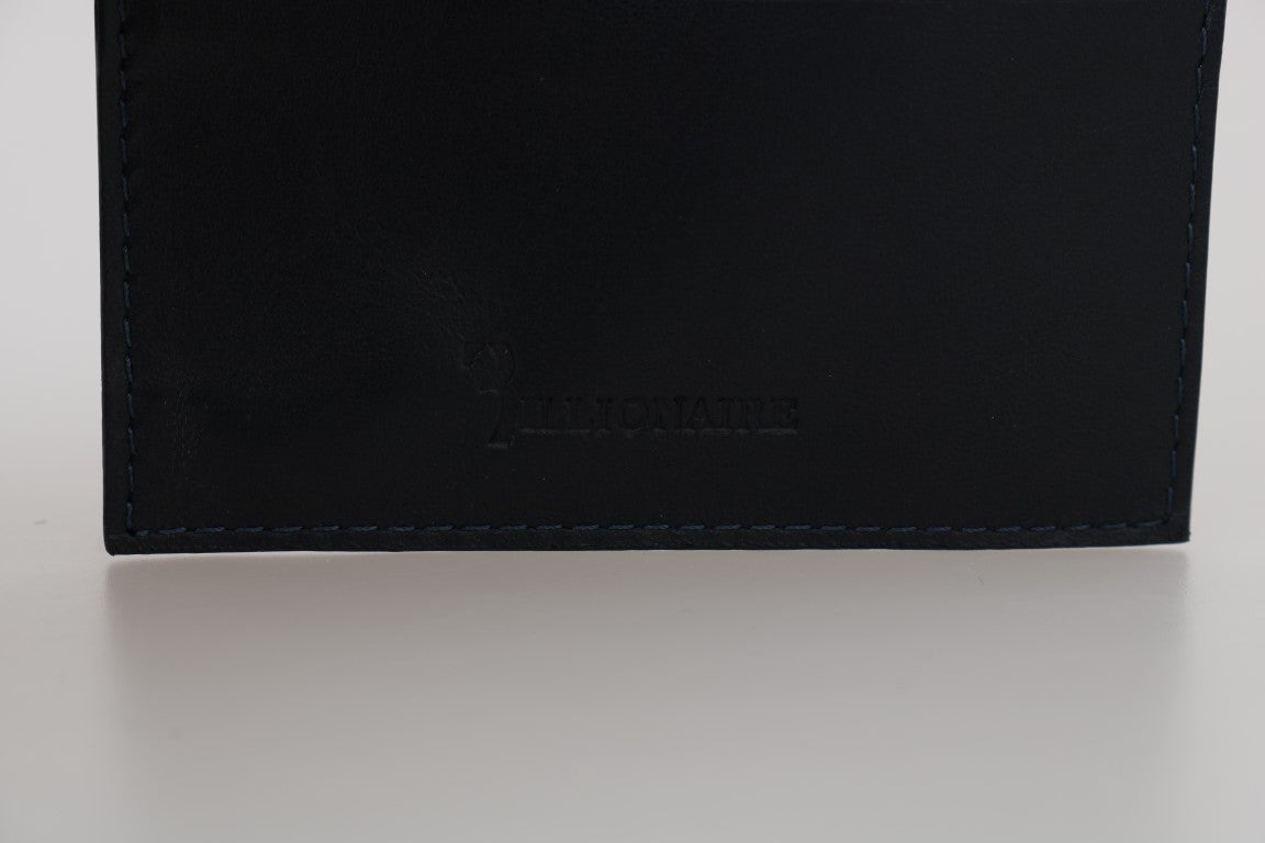 Blaue Leder-Kartenhalter Brieftasche