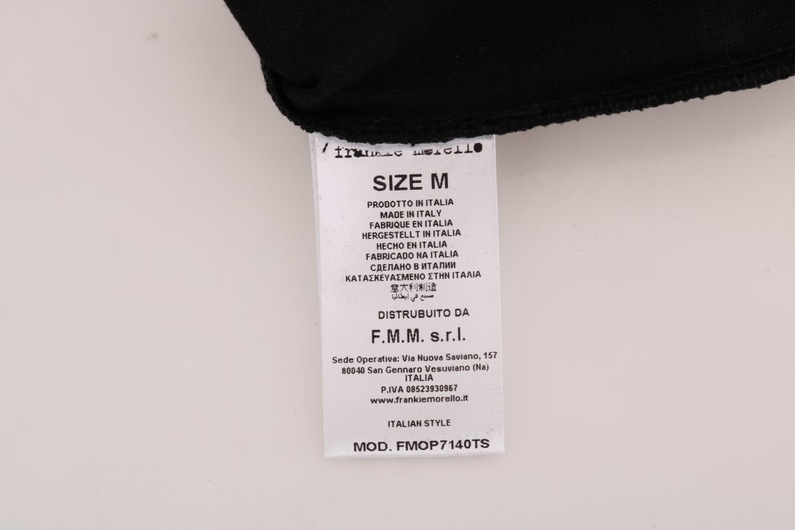 Schwarzes Baumwoll-RIDERS T-Shirt mit Rundhalsausschnitt