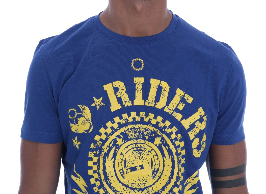 Blaues Baumwoll-RIDERS T-Shirt mit Rundhalsausschnitt
