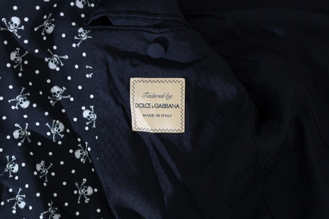 Schwarzer Totenkopfdruck Slim Fit 3 Stück Anzug