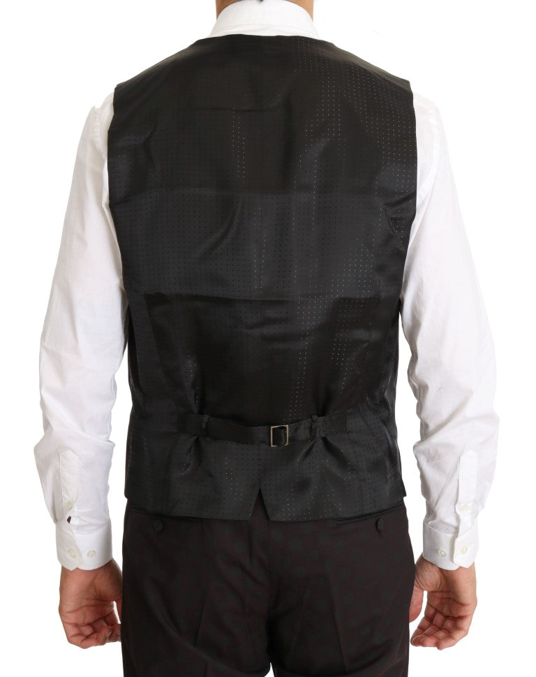 Bordeauxfarbener Woll-Stretch-Anzug, lang, 3-teilig