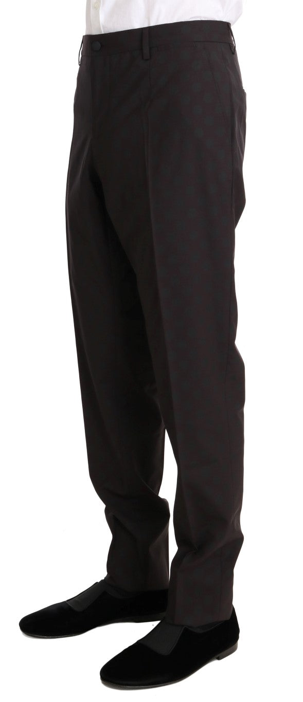 Bordeauxfarbener Woll-Stretch-Anzug, lang, 3-teilig