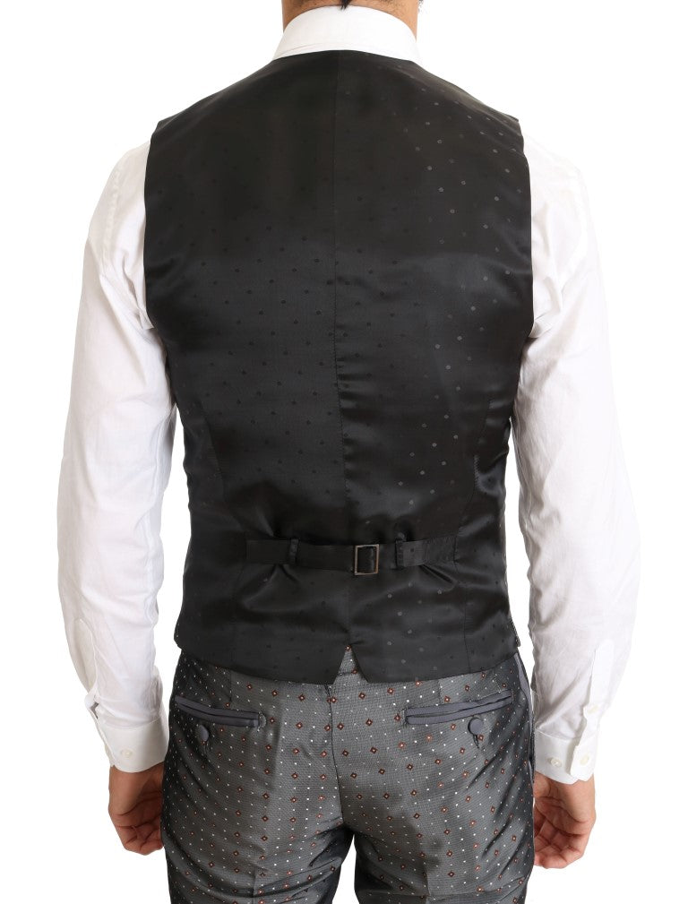 Silberner Seidenbarock Einreihiger Anzug