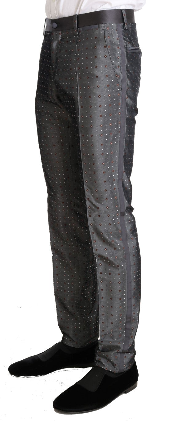 Silberner Seidenbarock Einreihiger Anzug