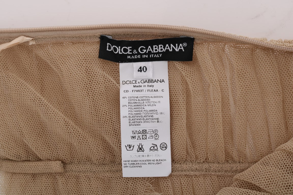 Beigefarbenes Stretch-Baumwolltank-Top