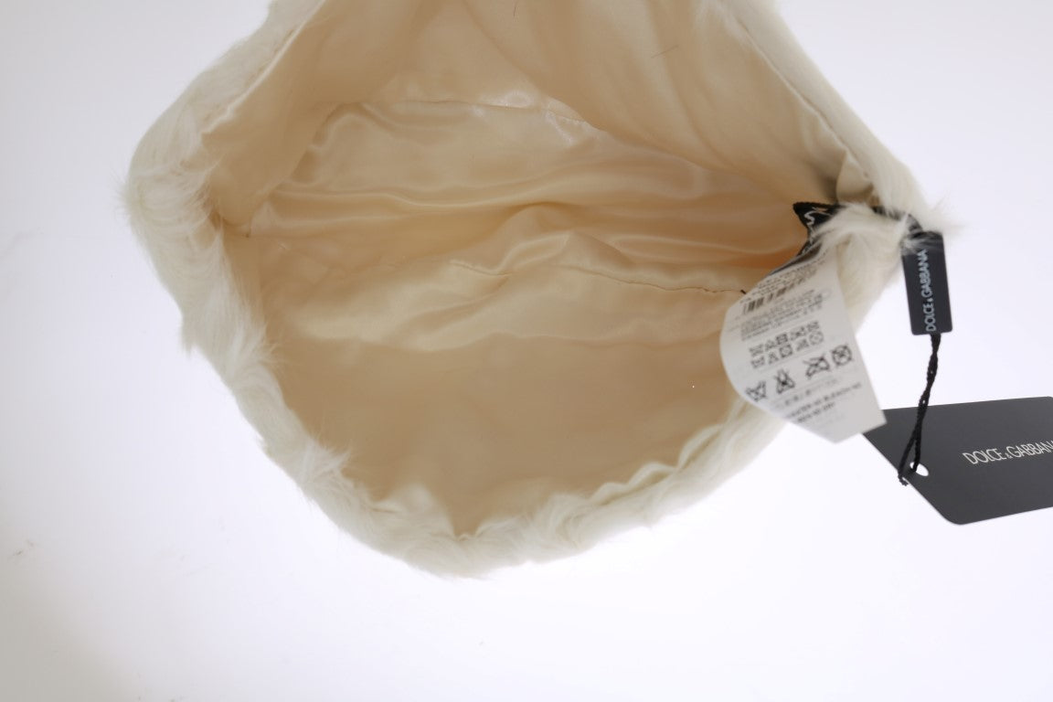 Weiße Xiangao Lammfell-Mütze