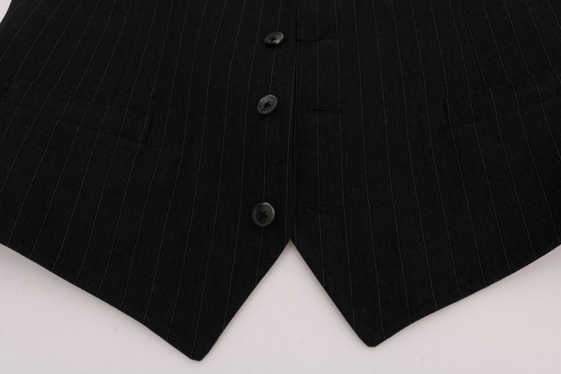 Schwarze STAFF Baumwollweste mit Streifen