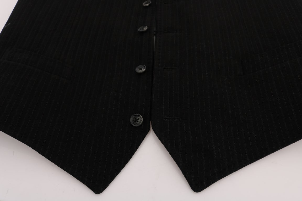 Schwarze STAFF Baumwollweste mit Streifen