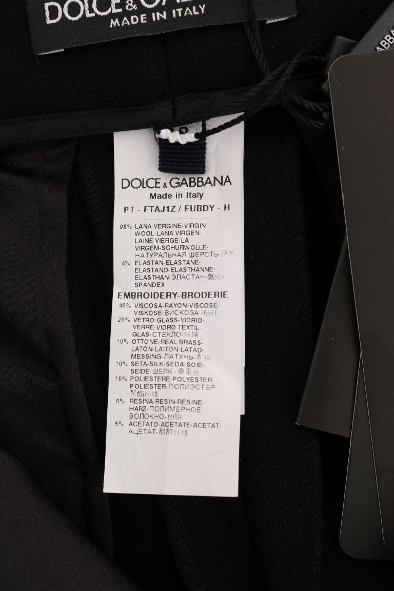 Schwarze Wolle Stretch Sicily Crystal Hose