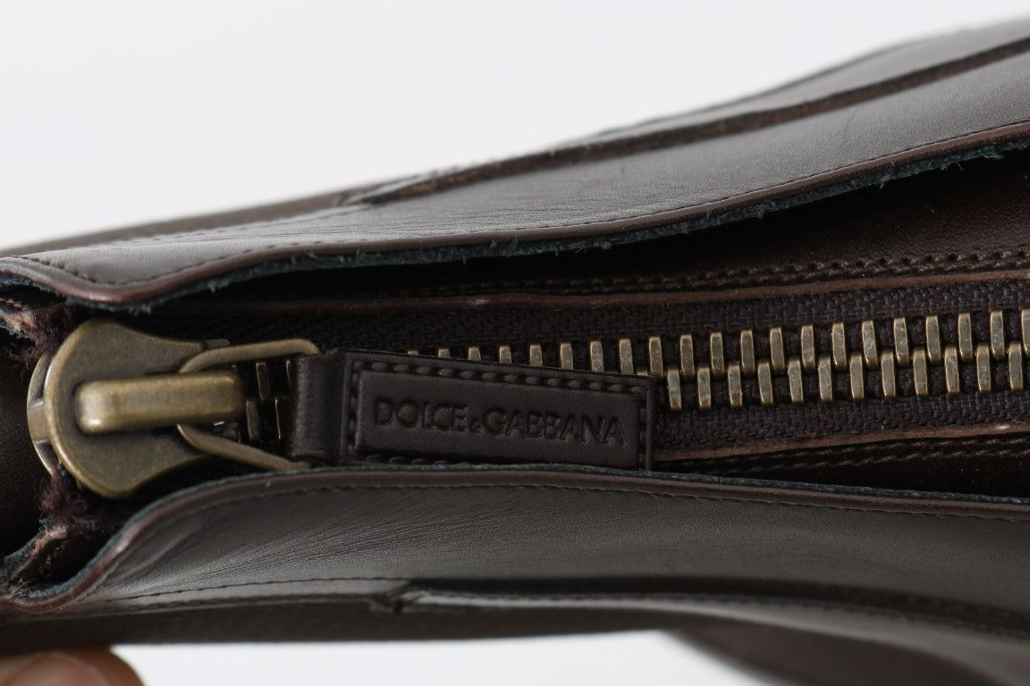 Braune Stretch-Stiefel aus Leder