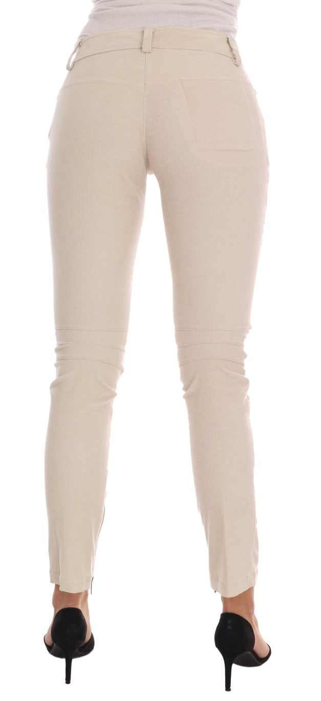 Beige Schmale Jeans Cord Skinny-Hose