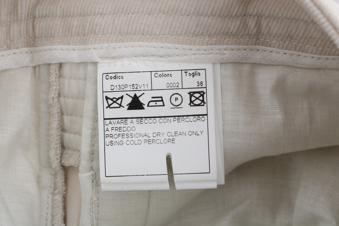 Beige Schmale Jeans Cord Skinny-Hose