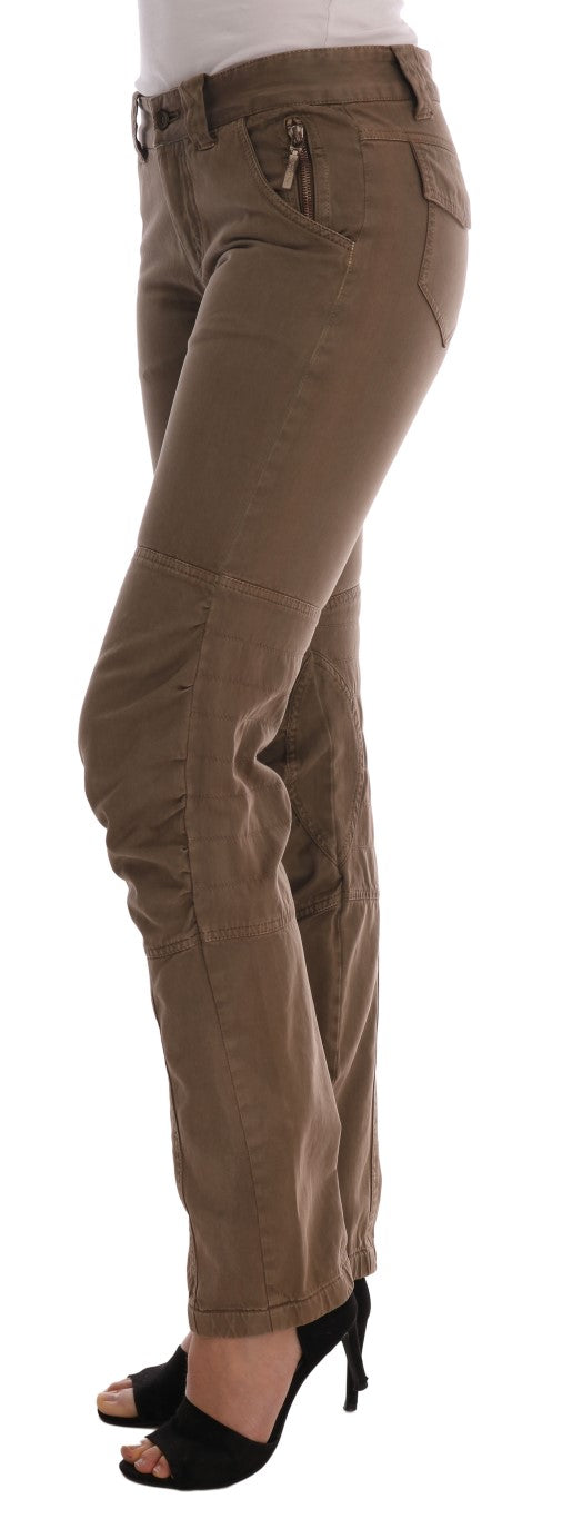 Braun Baumwolle Casual Slim Fit Hose