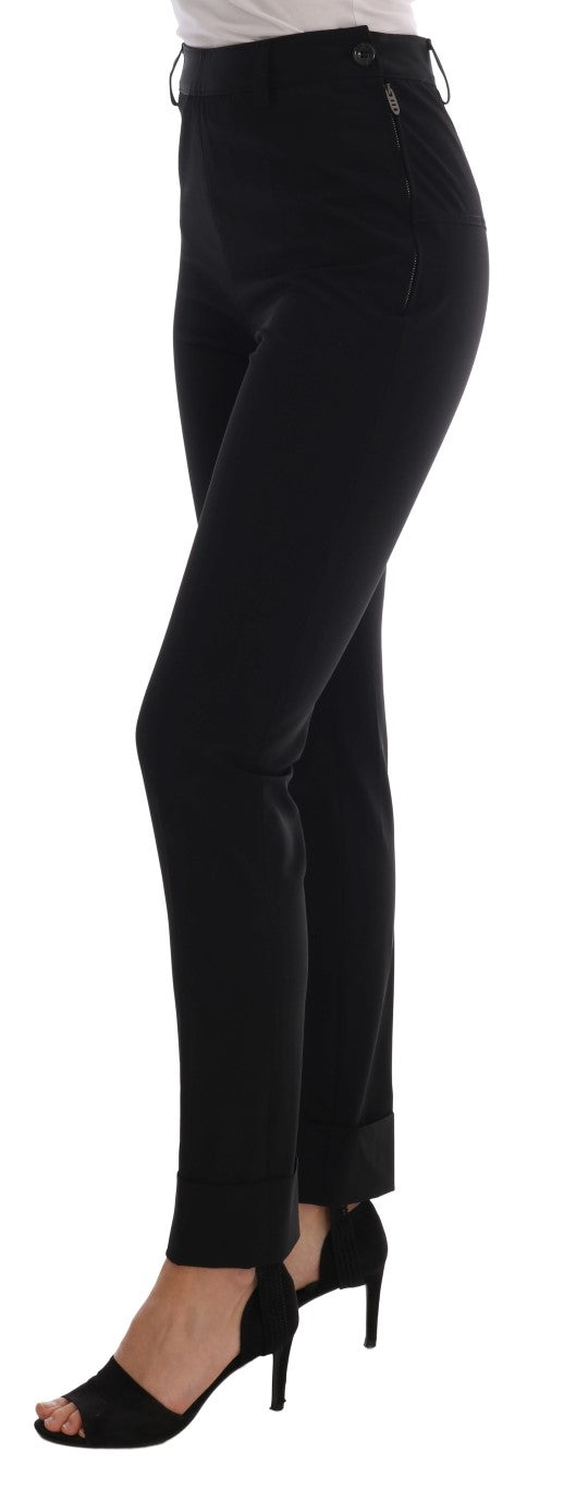 Schwarze Stretch-Leggings-Hose