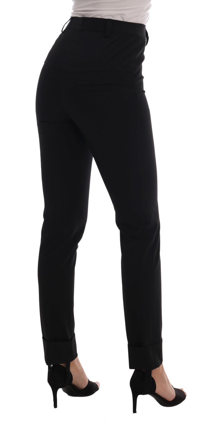 Schwarze Stretch-Leggings-Hose