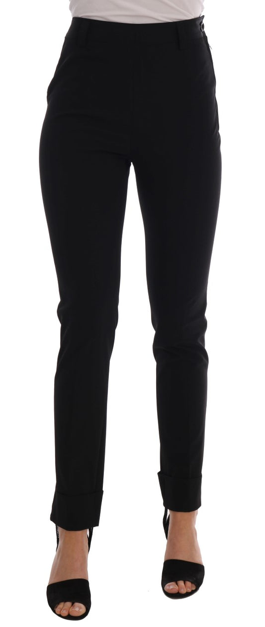 Schwarze Stretch-Leggings-Hose