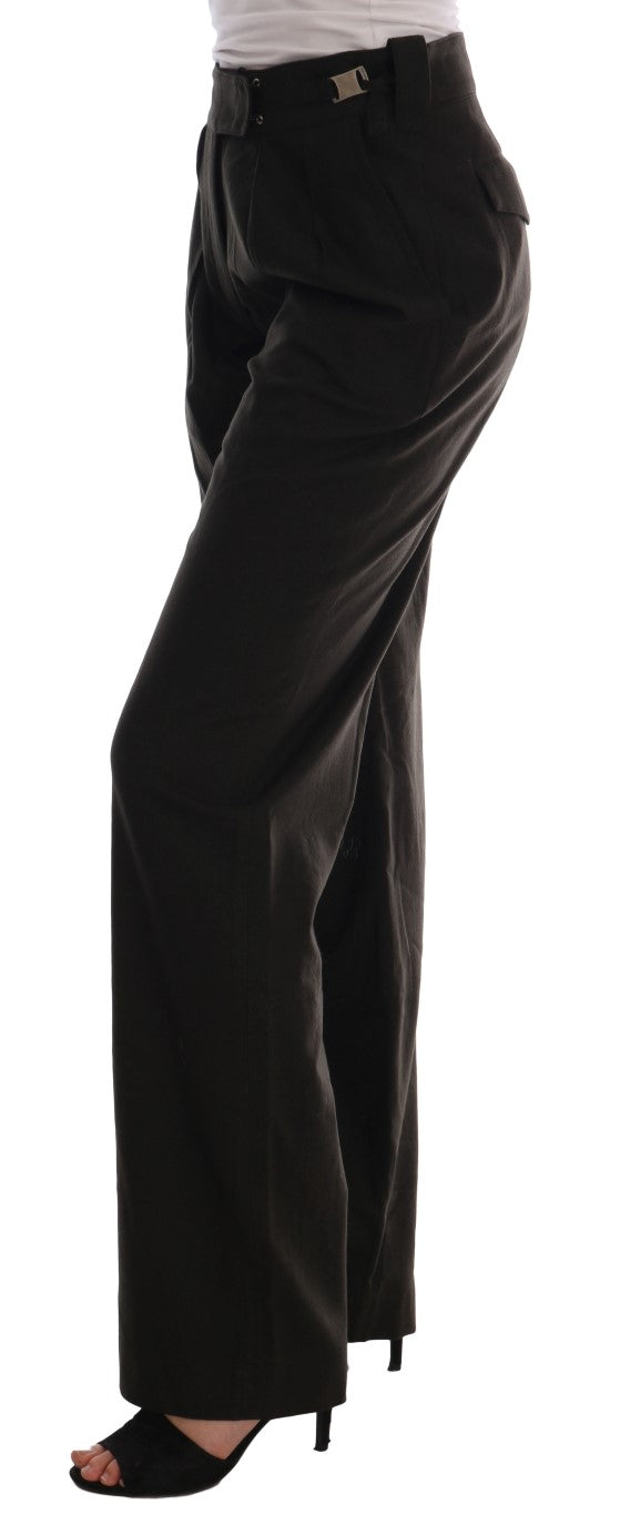 Braune Schlaghosen aus Wolle